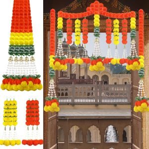 11PCS Diwali Decorations Marigold Garland for Home