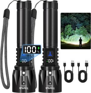 Rechargeable LED Flashlights High Lumens 2Pack
