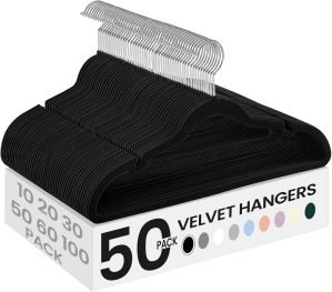 SONGMICS Velvet Hangers 50 Pack 