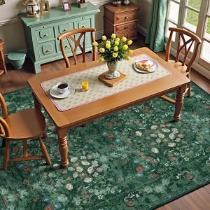 Green Dining Room Rugs for Under Table