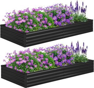 (2 PCS) Galvanized Raised Garden Bed