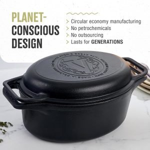 Victoria 6-Quart Cast Iron Oval Dutch Oven