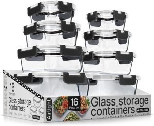 Glass Food Storage Containers with Lids – 16-Piece Set