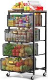 4-Tier Rolling Cart with Drawers