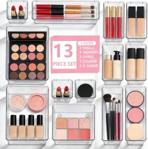 13Pcs Makeup Drawer Organizer Set