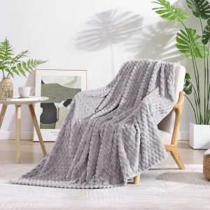 Cloud Grey Fleece Throw Blanket 