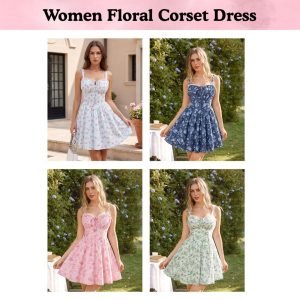 Women Floral Corset Dress