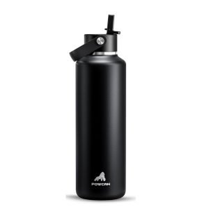 24 oz Slim Insulated Water Bottle with Straw