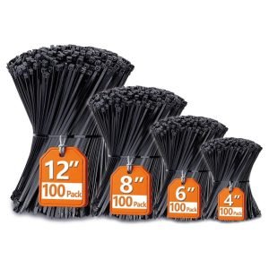 Zip Ties Assorted Sizes –  400 Pack