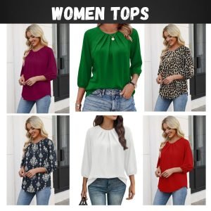 3/4 Length Sleeve Womens Tops