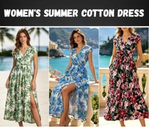 Women’s Summer Cotton Floral Pockets Dress