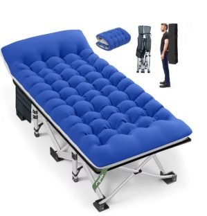 Folding Camping Cot with 2 Sided Mattress At Walmart !!