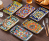 6-Piece Rectangular Ceramic Plates Set 