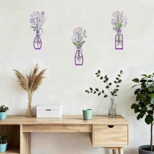 3-Piece Metal Floral Wall Art