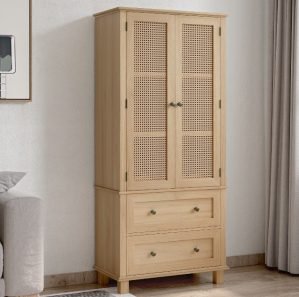 Homfa Rattan Cabinet with Doors