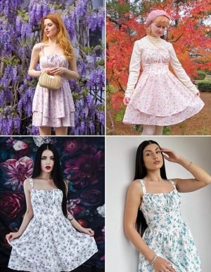 Women Floral Mini Corset Dress