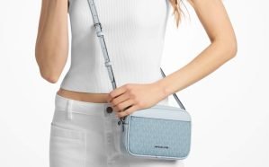 Michael Kors Jet Set Travel Small Signature Logo Camera Crossbody Bag