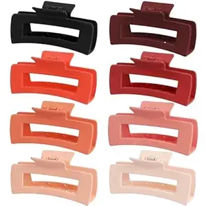 Large Hair Clips 8-Pcs Square Claw Clips