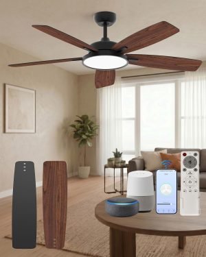 52″ Smart Ceiling Fan with Light 