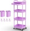 4 Tier Rolling Utility Cart Organizer