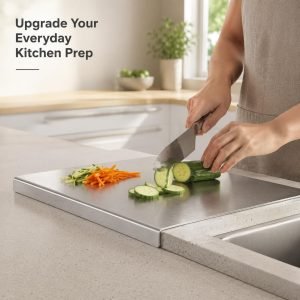 Stainless Steel Cutting Board with Lip