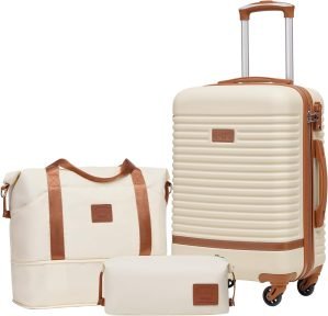 Coolife Luggage Set Carry On Suitcase 3 piece