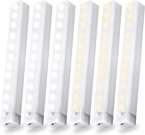 6-Pack Motion Sensor Under Cabinet Lights 