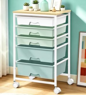 5-Drawer Rolling Storage Cart