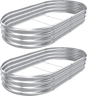 2-Pack 8×4×1 FT Raised Garden Bed