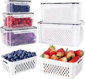 5-Piece Large Fruit Storage Containers 