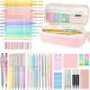 Aesthetic School Supplies with Pink Pencil Case for Students