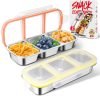 2 Pack Stainless Steel Snack Containers with Lids