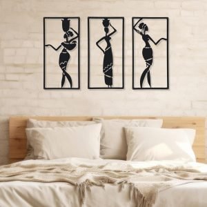 3-Piece Metal Abstract Woman Wall Art 