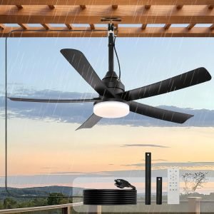 Waterproof Outdoor Ceiling Fan with Light