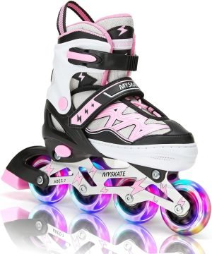 Inline Skates for Kids with Light-Up Wheels