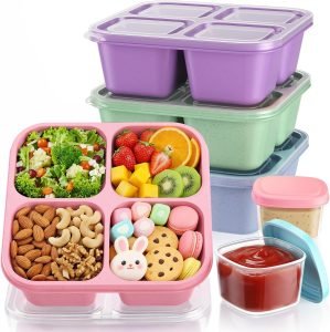 4 Pack Divided Snack Containers