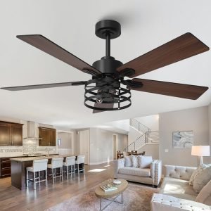 52 inch Farmhouse Ceiling Fan with Light and Remote