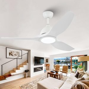 52 White Ceiling Fan with Light & Remote