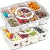 2-Pack Divided Serving Tray with Lid & Handle