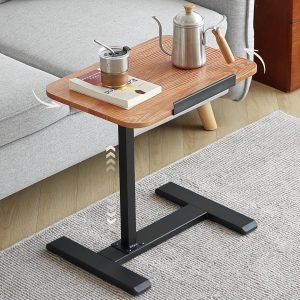 Solid Wood C-Shaped Side Table 