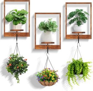 Solid Wood Frame Wall Planters for Indoor Plants