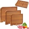 Wood Cutting Board Set with Stand 