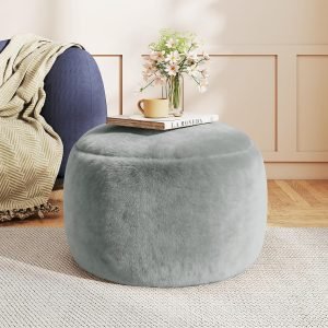 Round Stuffed Pouf Ottoman Foot Rest