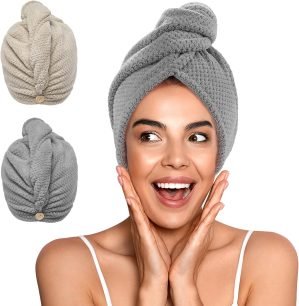 2 Pack Microfiber Hair Towel Wrap