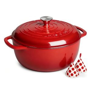 6QT Enameled Cast Iron Dutch Oven with Lid