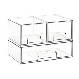 3 Pack Stackable Storage Drawers