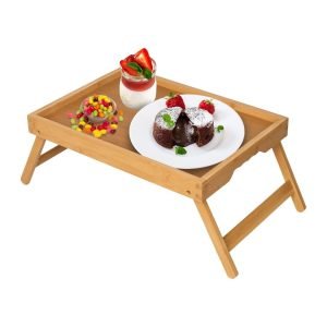 Artmeer Bed Tray Table with Folding Legs