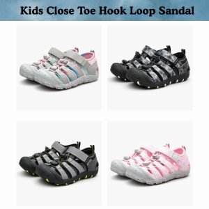 Kids Close Toe Hook Loop Sandal