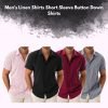 Men’s Linen Shirts Short Sleeve Button Down Shirts