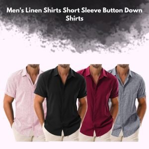 Men’s Linen Shirts Short Sleeve Button Down Shirts